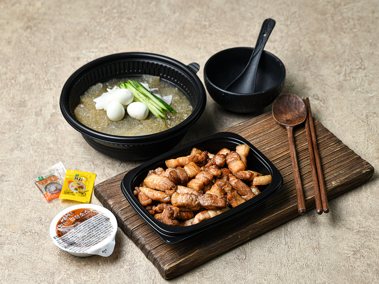 냉면 + 고기 세트